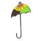 Handpainted Umbrella Design Iron Wall Hook with Traditional Indian Motifs